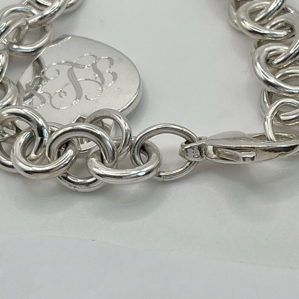 Tiffany & Co. Heart Tag Charm Initials “JSL” - Bracelet 8" Sterling Silver Round - Picture 15 of 16